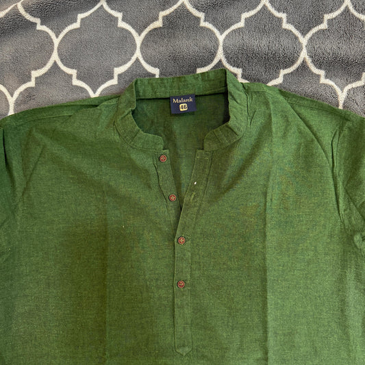 Green plain kurta
