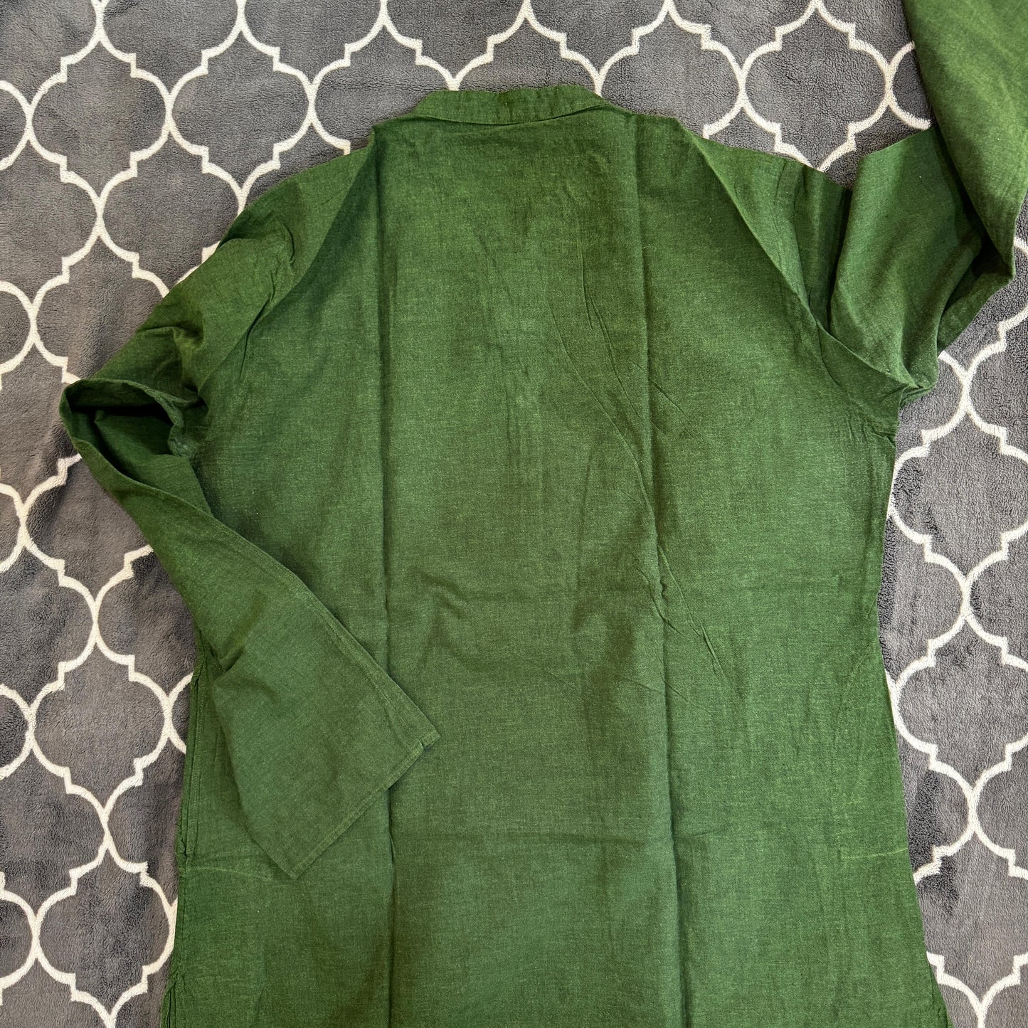 Green plain kurta